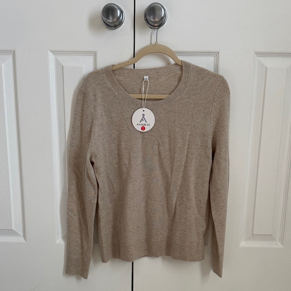 Anawishare Women's Beige Long Sleeve Top